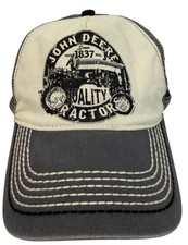 John Deere 1837 Quality Tractor Unisex Gray Mesh Back Trucker Style Snapback