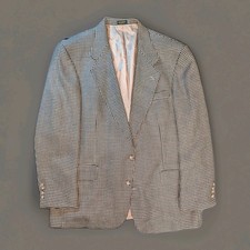 Men's Oscar De La Renta Blazer Sport Coat Jacket Houndstooth 44R Vintage