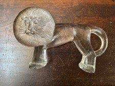 Vintage Kosta Boda Large Glass Lion Figurine From Zoo Series By Erik Hoglund