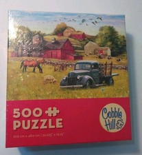 Cobble Hill 500 piece jigsaw puzzle "Summer Afternoon On The Farm" old truck NEW
