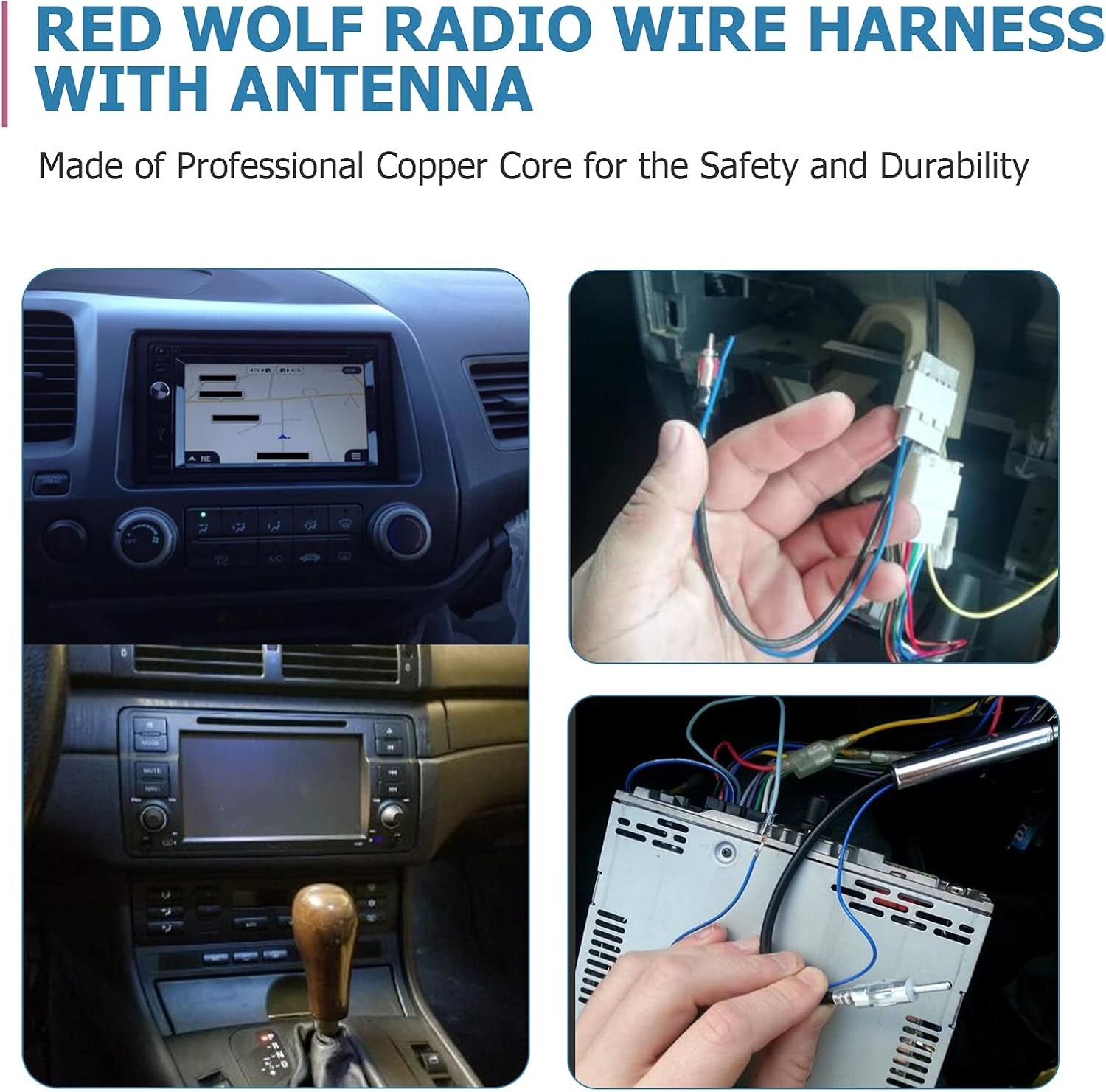 Car Radio Stereo Wire Harness Antenna Adapter for Honda Odyssey CR-V 1999-2006