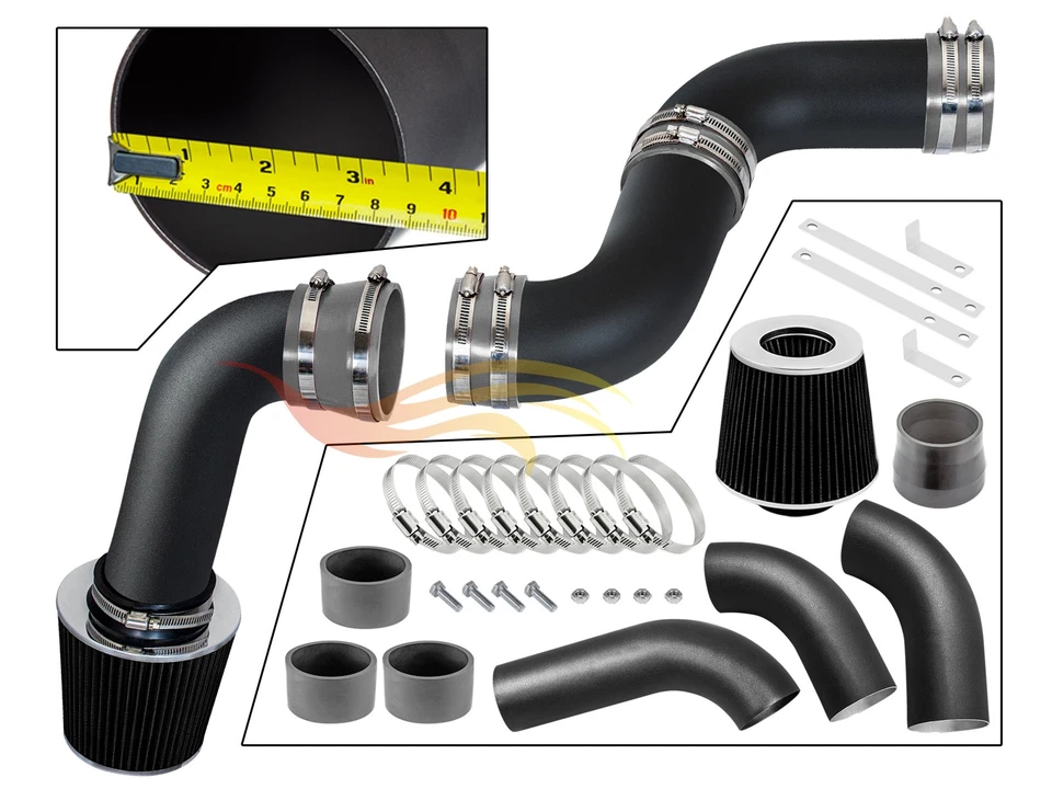 Kit de admisión de aire frío BCP RW GREY1999-2007 GMC Sierra 1500 Classic 4,3 L V6 + filtro Foto 2 de 4