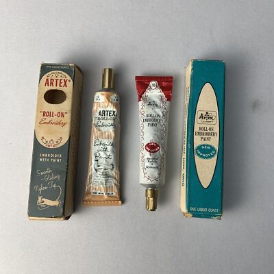 Lot of 2 Artex Embroidery Paint 12 tan and 10 red | eBay