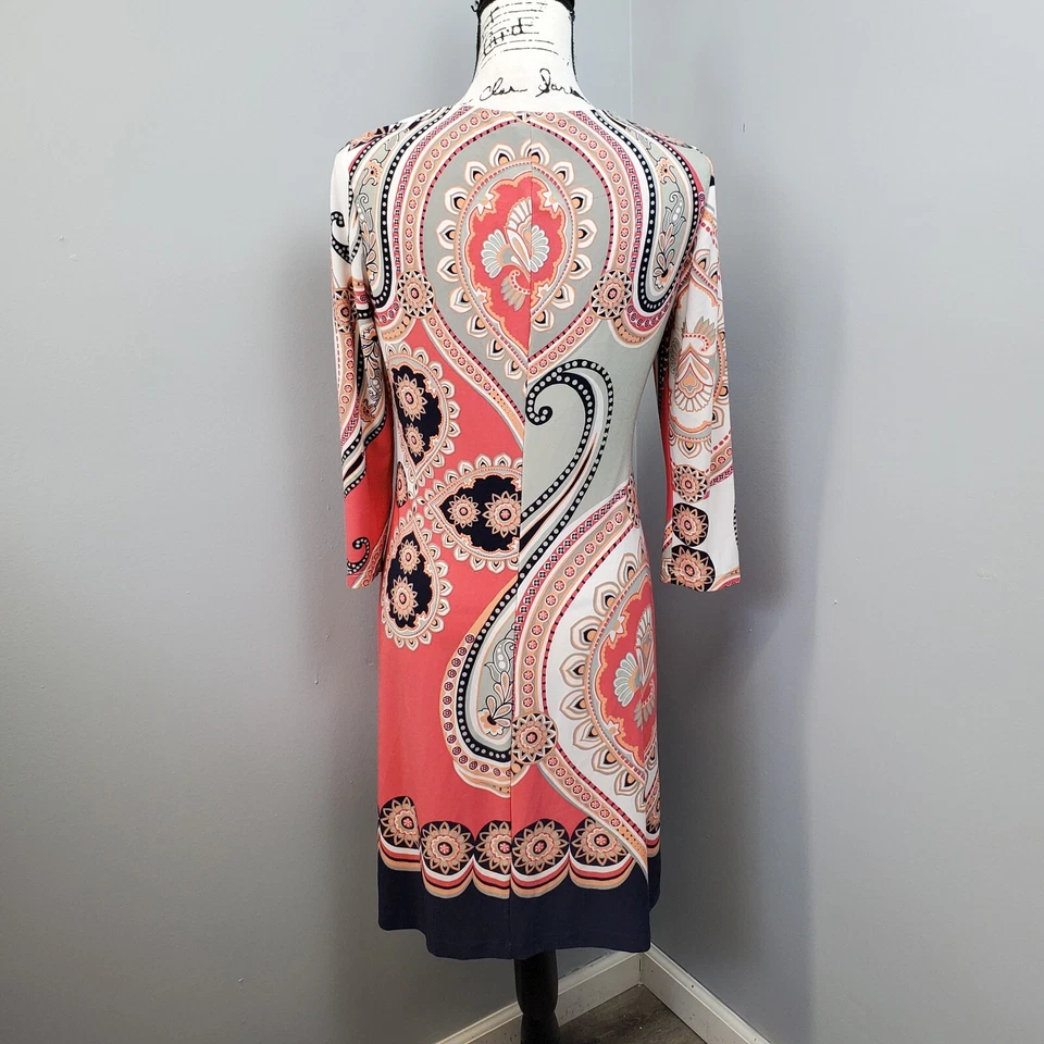 Платье женское INC International Concepts 6 мульти пейсли с длинным рукавом круглый вырез - Изображение 2 из 4