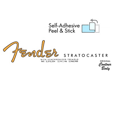 2-Pack Stratocaster Decal 50s Fender Style Sticker Ultra-hi-res Non-Metallic