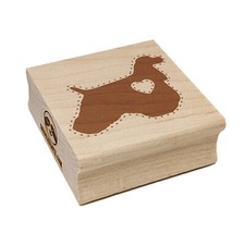 American Cocker Spaniel Dog with Heart Square Rubber Stamp for Stamping Crafting