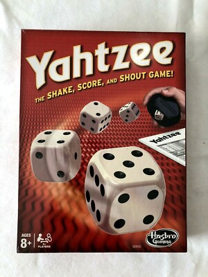 Yahtzee Dice Game By Hasbro Gaming For 2+ Players Ages 8+ #00950 Sealed