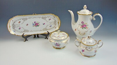 Richenbach China 6157 P 4pc Coffee Set Pot Sugar Waste Bowl Tray