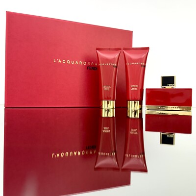 Fendi L' ACQUAROSSA 3pc Women SET 2.5oz EDP Spr +2.5oz B/Lotion +2.5oz S/Gel