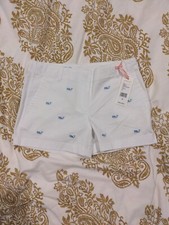 Vineyard Vines White Cap Blue Whale Everyday Shorts Youth Girls Size 14 NWT