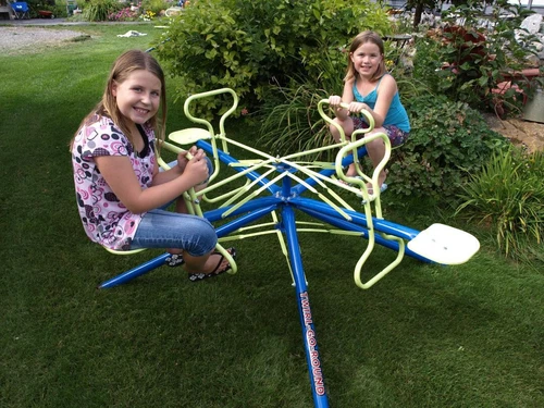4 Seat Twirl Go Round Whirly Bird Merry-Go-Round Outdoor Child Ride On Toy Spin