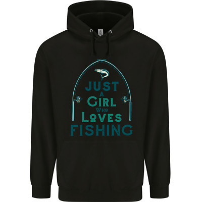 Just a Girl Who Loves Fishing Fisherwoman Kinder Kids Hoodie