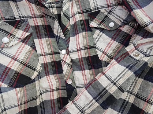 Cherokee T. XL Corta Vestito camicia Manica 3/4 Plaid Tasche - Foto 5 di 5