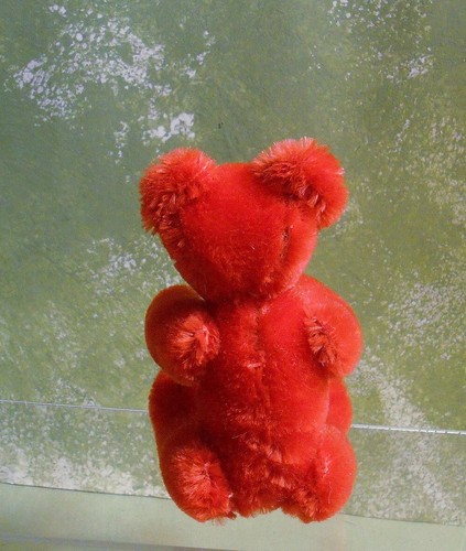 Adorable German Grizly Mohair 5 1/2" Red Teddy Bear - Picture 2 of 3
