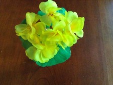 Vintage Millinery Flower Cluster 1" blooms Yellow Trim For Hat Iyc