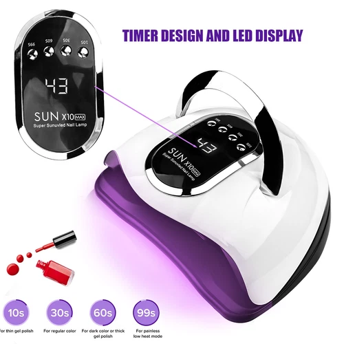 UV LED Nail Lamp 280W Dryer Gel Polish Light Manicure Salon Curing SUN X10 Max - Picture 7 of 14