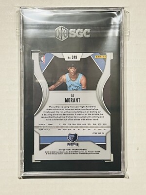 JA MORANT 2019-20 Panini Prizm Silver Prizm RC #249 SGC 9.5 POP 20