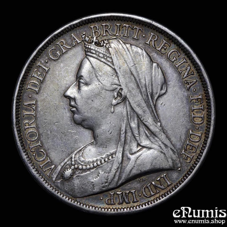 Gran Bretaña, Victoria, Corona 1893, LVI, XF+ Foto 2 de 4