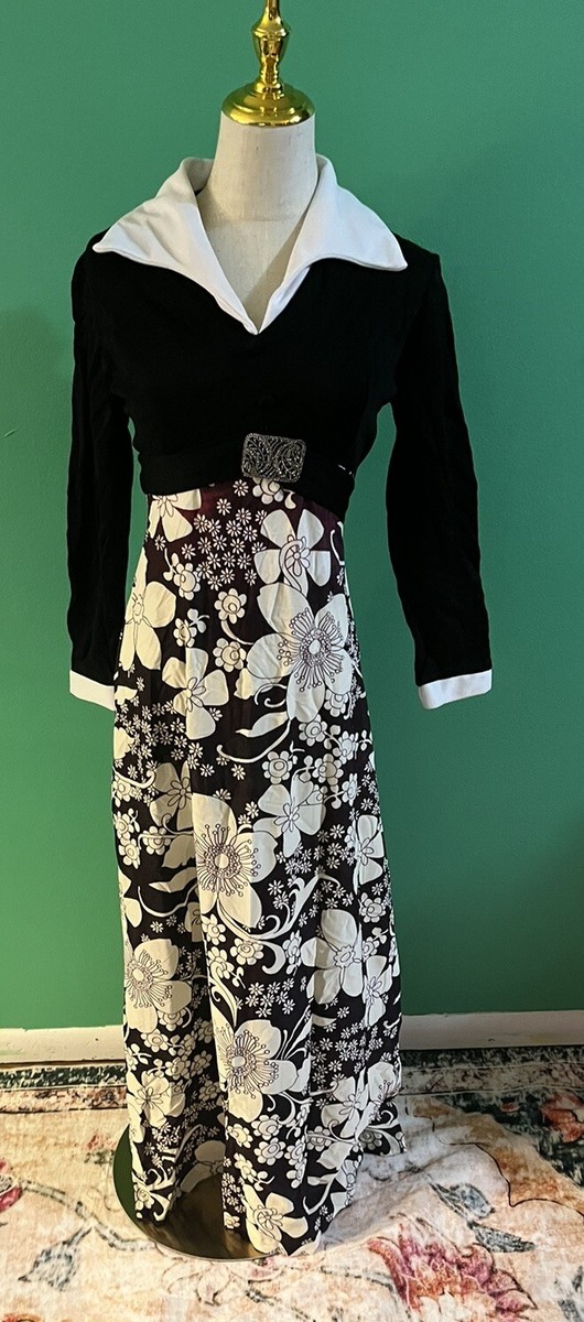 Vintage 60s Regency Empire Waist Hostess Maxi Dress | eBay
