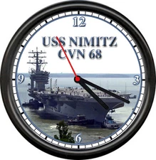 USS Nimitz CVN 68 US Navy Sailor Veteran US Navy Military Ship Sign Wall Clock
