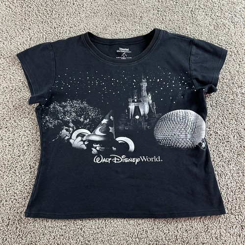 Disney Shirt Girls Extra Large Black White Magic Kingdom Epcot WDW Kids - Picture 2 of 10