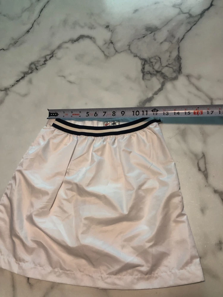 Nike Tennis Skirt Women 24 White Performance Pockets Elastic Waist Side Zip Mini