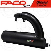 Faco Komplett Auspuff Mit AuspuffkrüMmer Siluro Racing Schwarz Vespa 125 ET3