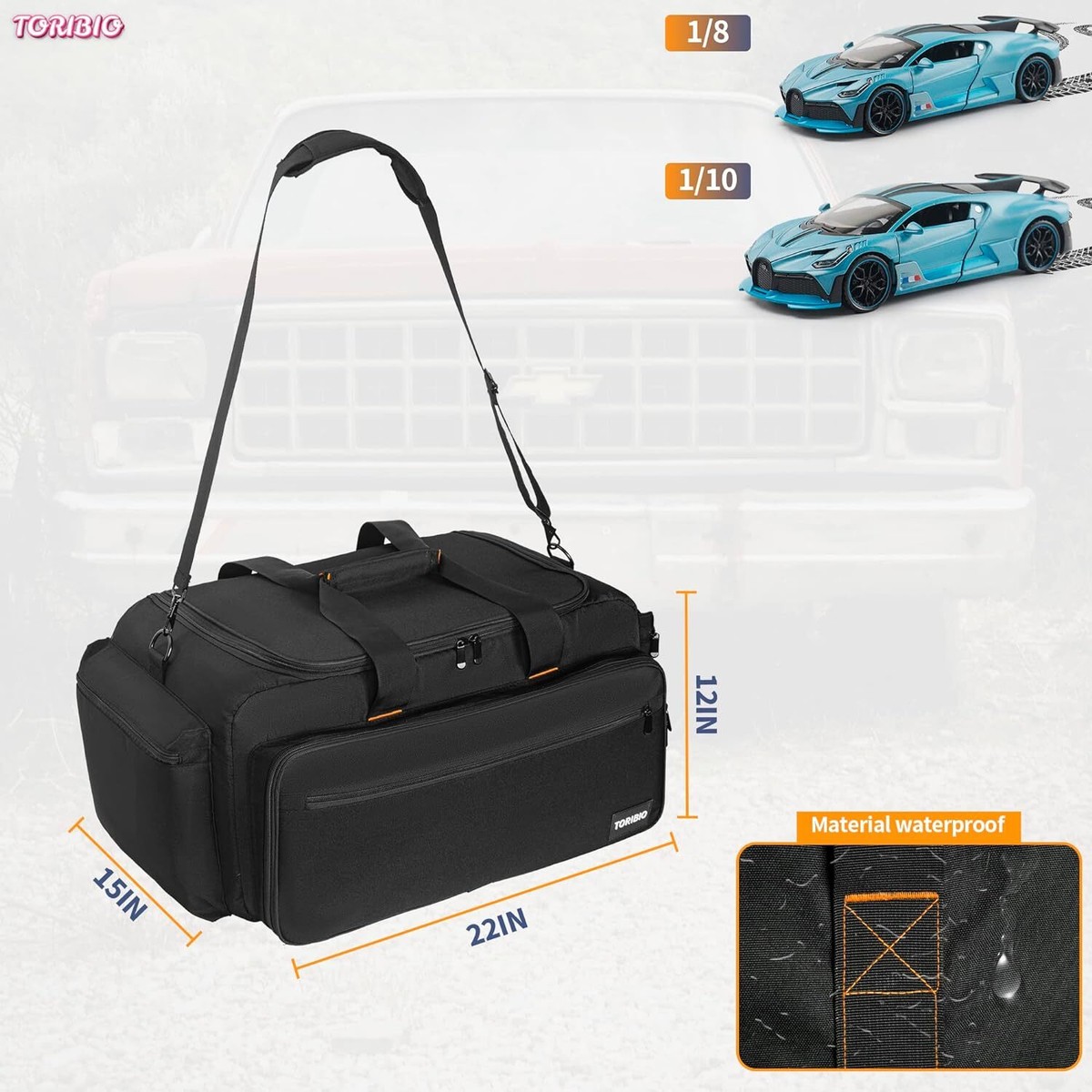 Lodokdre Sac Étanche Pour RC Crawler 1/10 – Compatible Axial SCX10 90046 TRX4 D90 – Tissu Oxford Imperméable – Bandoulière Réglable