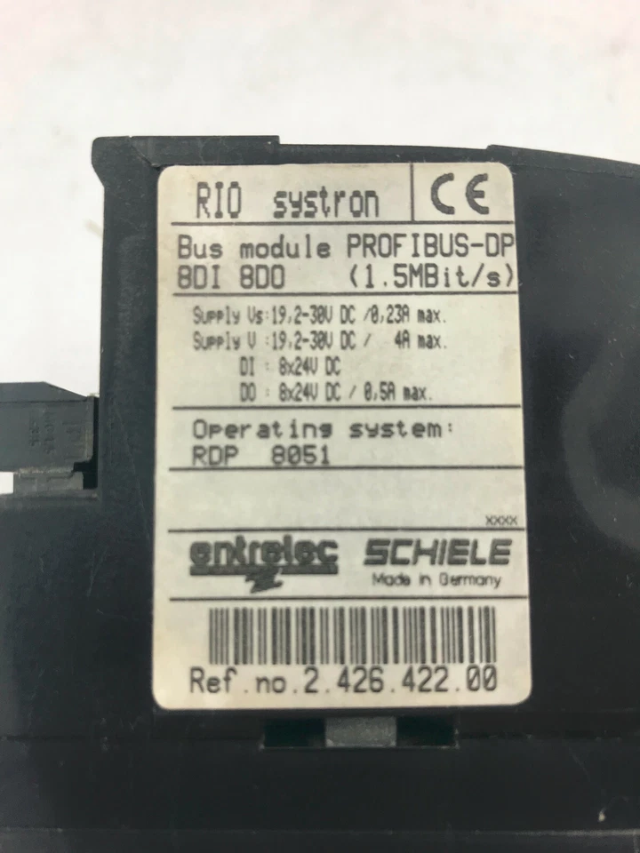 Entrelec Schiele Profibus-DP 8DI 8DO Systron RIO Bus module - Image 3 of 4