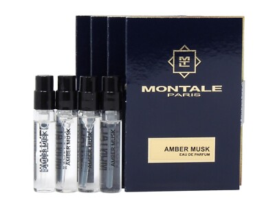 MONTALE PARIS AMBER MUSK EDP 2.0ml .06oz x 4 COLOGNE PERFUME SPRAY SAMPLES