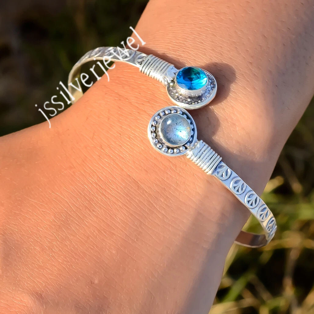 Blue topaz shop cuff bracelet