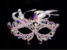 Bridal Rhinestone Masquerade Eye Mask, Ball Halloween, Party, Venetian, Cosplay