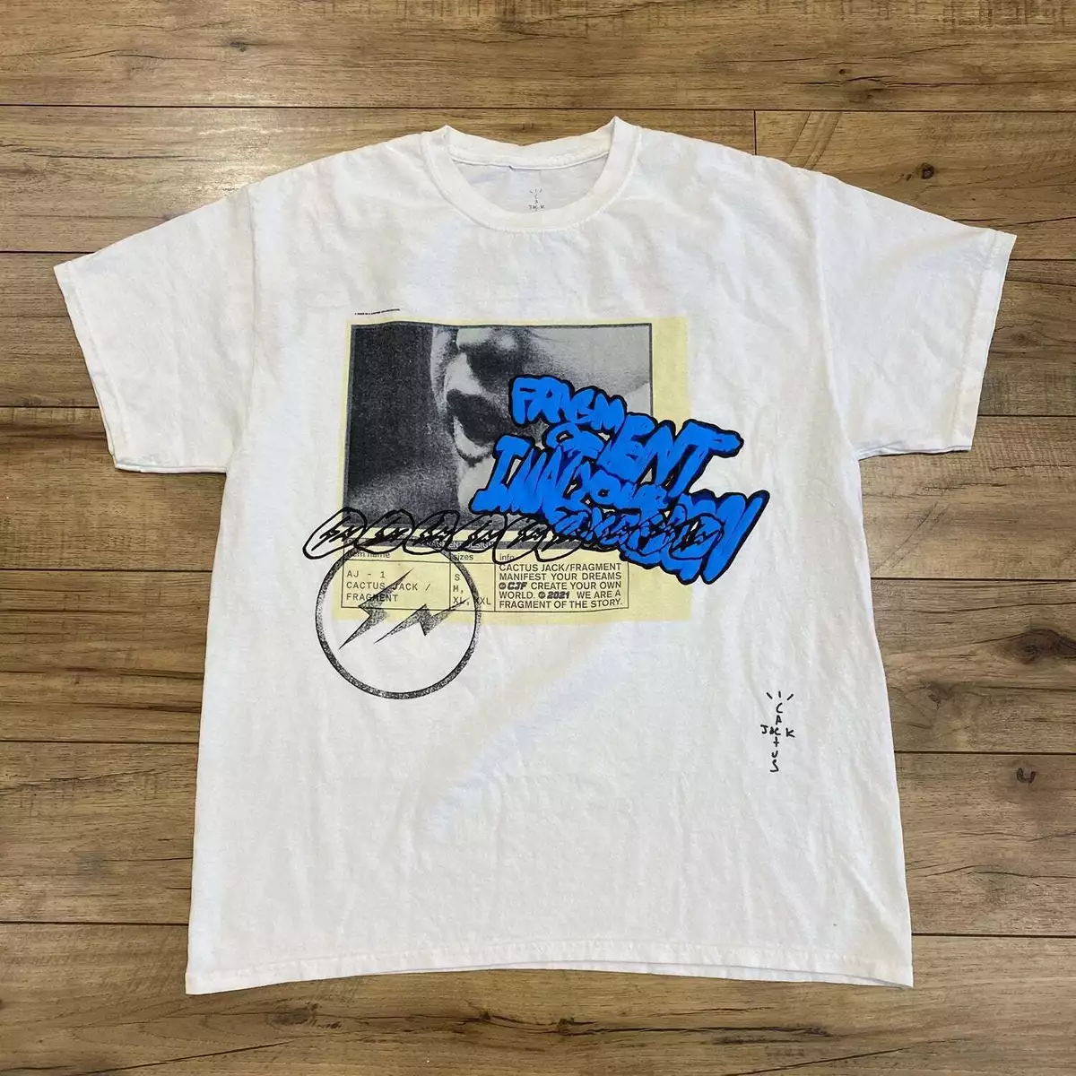 Travis Scott Cactus Jack x Fragment Design Manifest White Tee