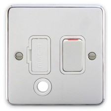 Deta 1915CHW Switched Spur Connection Unit with Flex Outlet 13A Polished Chrome