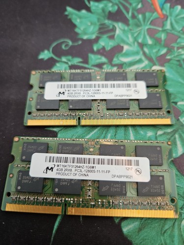 Micron 8GB 2x4GB PC3L-12800S DDR3 SODIMM Laptop Memory RAM ...