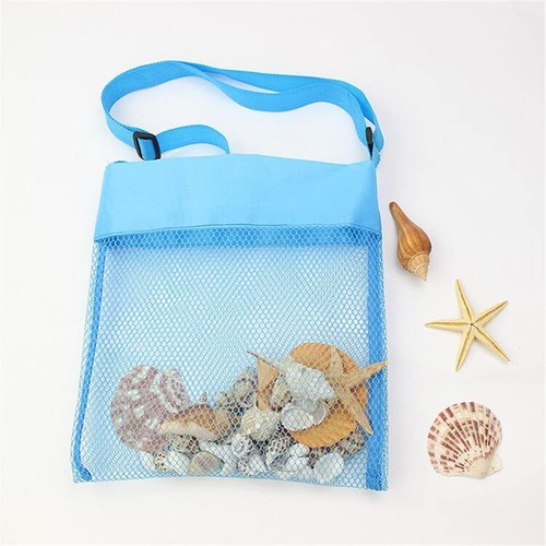 5 Pack Colorful Mesh Beach Bags Breathable Sea Shell Bags with Adjustable Straps - 第 3/6 張圖片