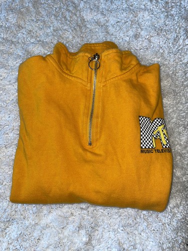 “ I Want My MTV” Kids Sz. L Yellow 1/4 Zip Sweatshirt. Classic, Fun - Picture 11 of 11