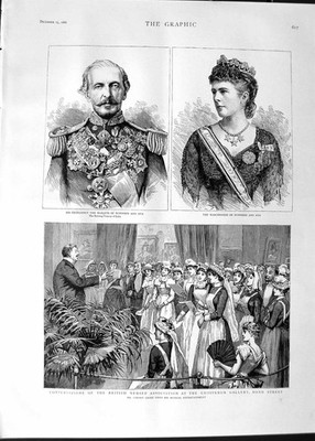 Original alter antiker Druck 1888 British Nurses Grosvenor Gallery Grain Dufferin