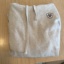 Ariat Logo Hoodie Sweater Womens XS Greige Long Sleeve Pullover Fleece