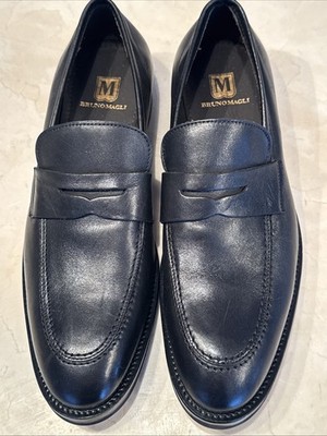 BRUNO MAGLI  COSMO  MENS BLACK LEATHER PENNY LOAFER SIZE 8M $325