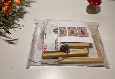 VERVACO Miniaturen Kreuzstich Set ''Öl'' 3er Set, Zählmuster, 8x12cm, Stickpackung