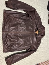 Eddie Bauer Men's Leather Jacket Brown Size Tall Extra Large