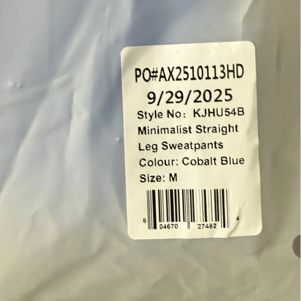 Comfrt Comfort Minimalist Straight Leg Sweatpants Cobalt Blue Medium NIB Sold Ou