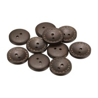 10Stk HolzknöPfe Zum NäHen,20Mm,2 LöCher,Rund,FüR Kleidung,Dunkelbraun
