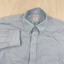 Brooks Brothers Madison Non-Iron Long Sleeve Dress Shirt Mens 16-33 Blue Striped