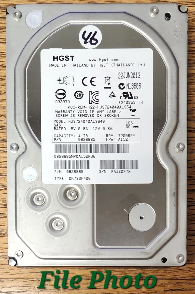 HGST SAS Internal Hard Disk Drives 4 TB Storage Capacity for sale