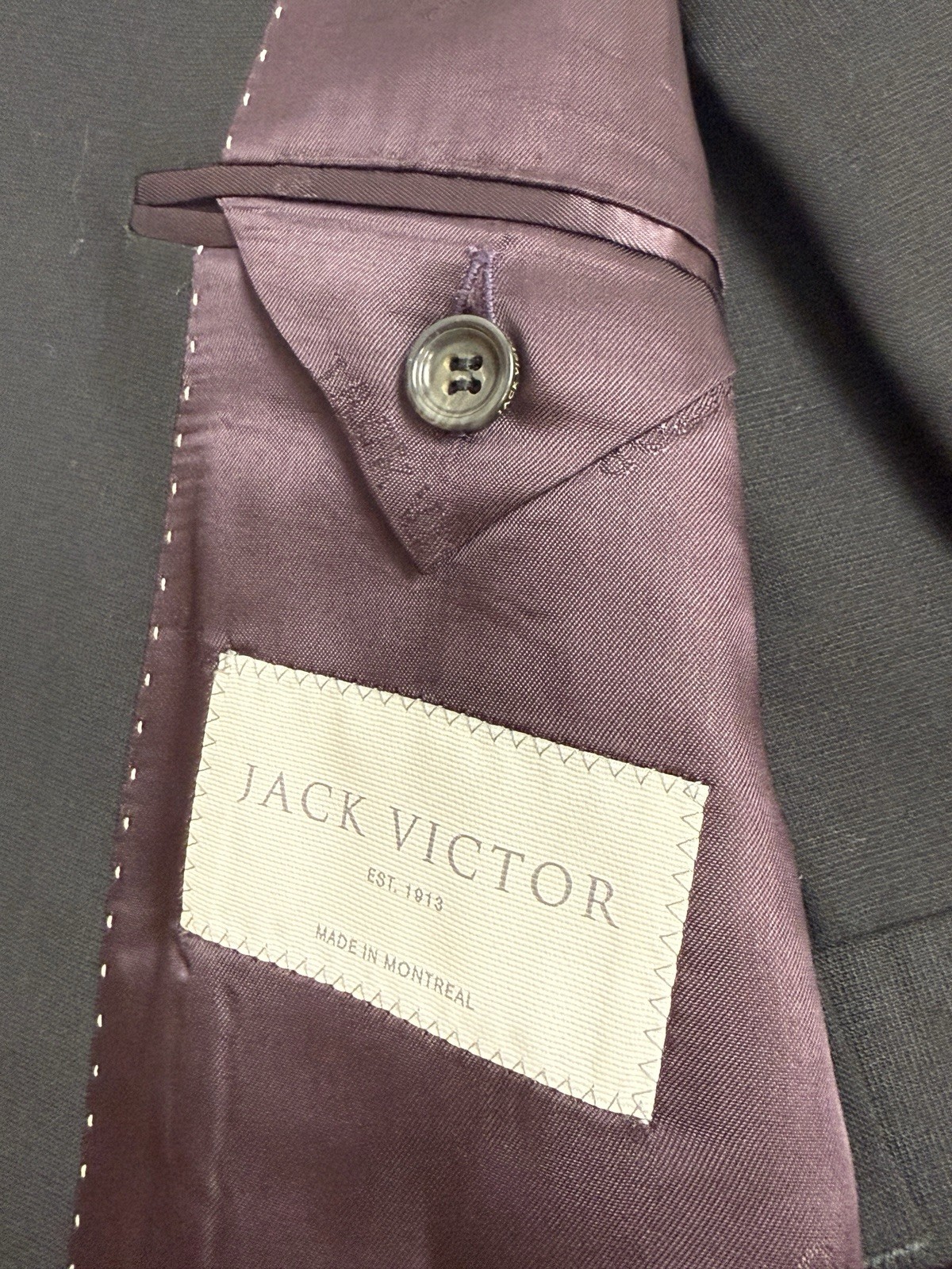 Jack Victor Esprit Solid Black Two Button Suit Si… - image 7