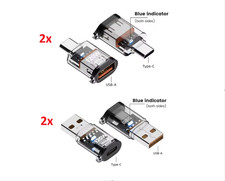 4x USB Adapters (2xUSB-CToA + 2xUSB-AtoC), Fast Charge 120W-10gb File Transfer
