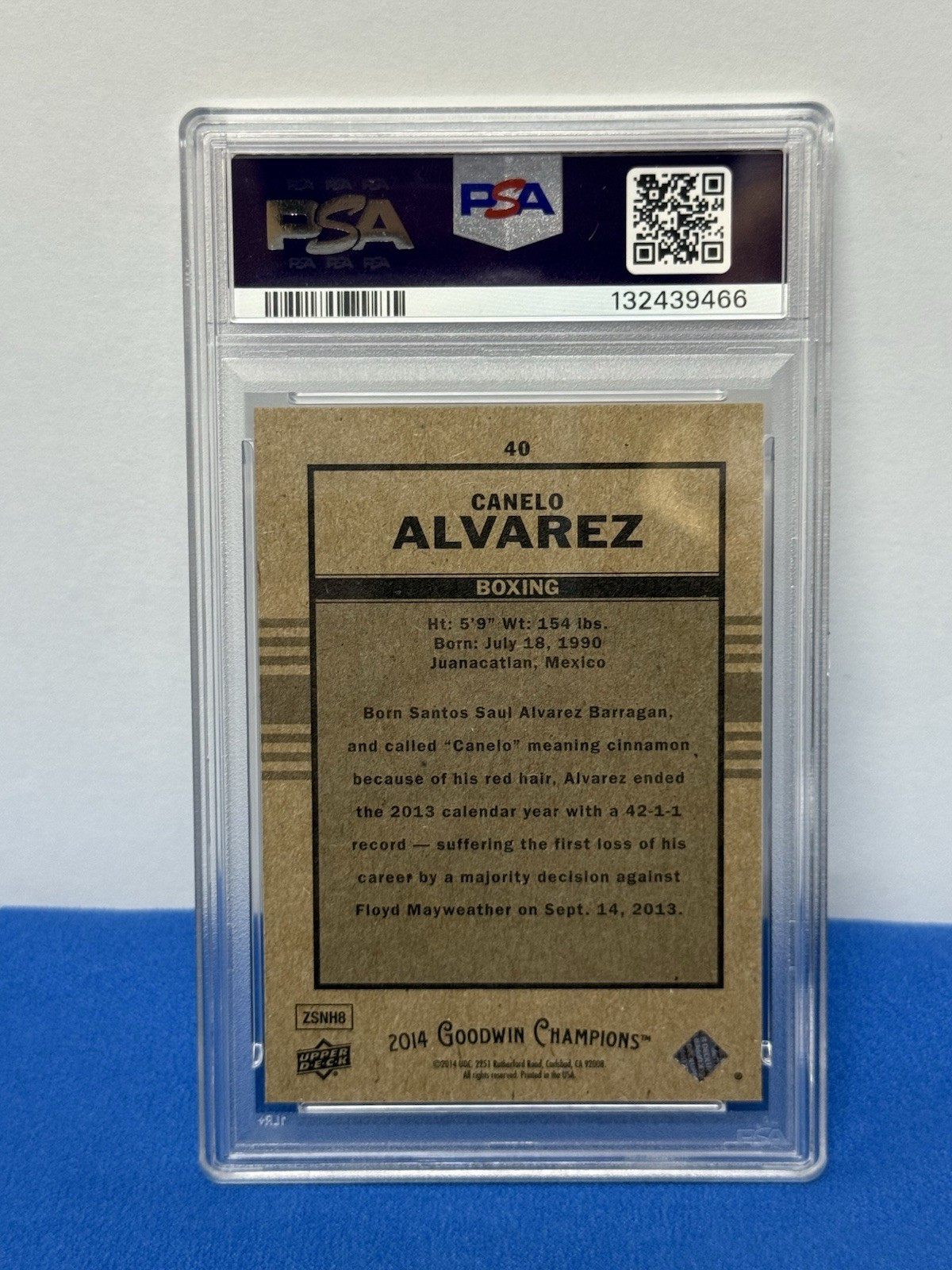 2014 Goodwin Champions Goudey Insert Canelo Alvarez #40 PSA 8 POP 4 None Higher view 4