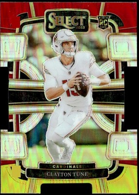 2023 Panini Select #2 Clayton Tune Red and Yellow Prizms Die Cuts Rookie E1